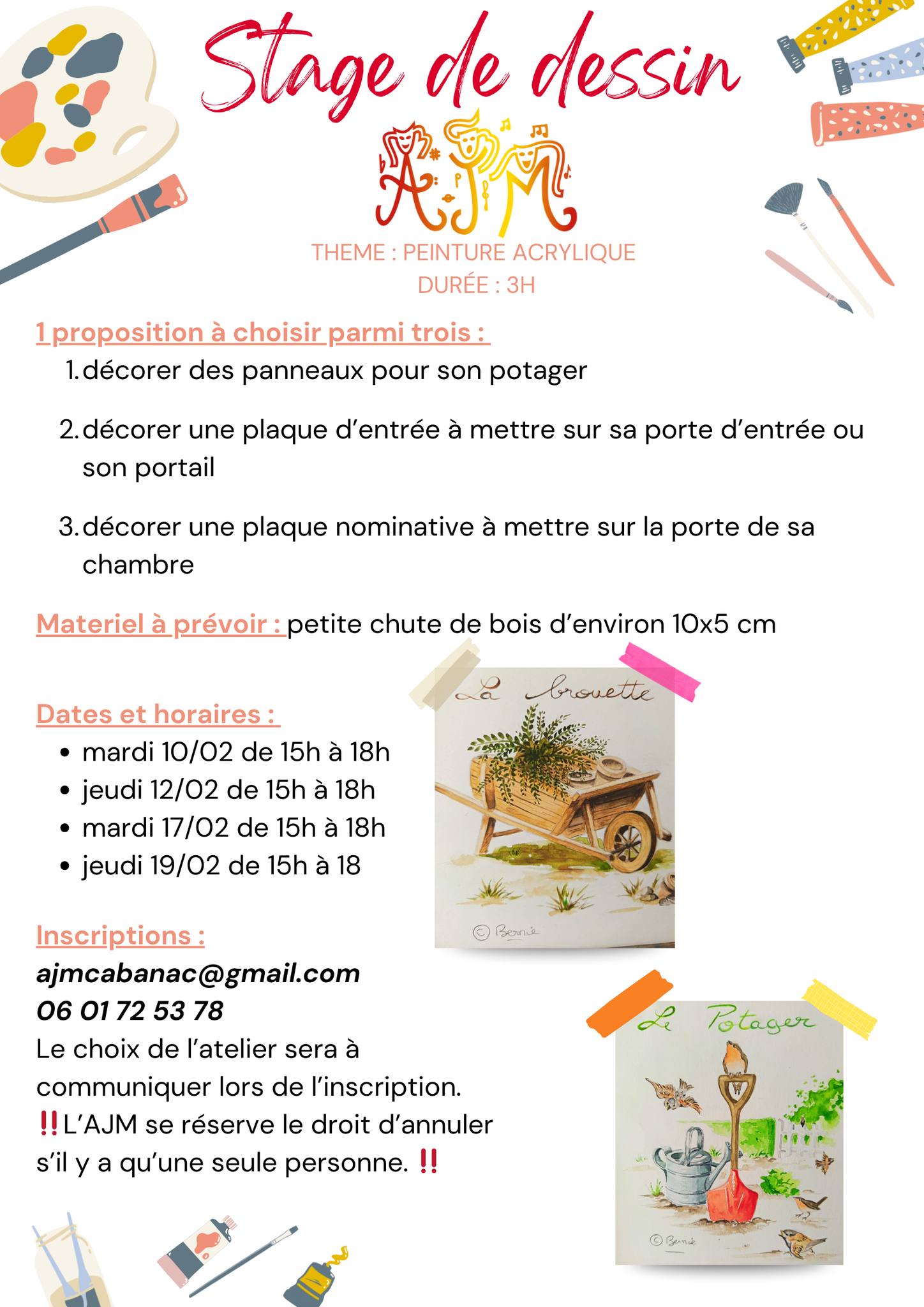 Stage de dessin – Peinture acrylique 