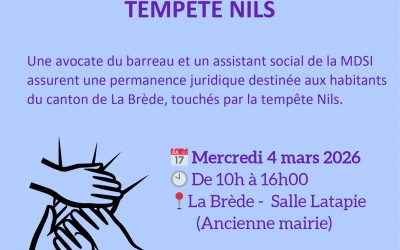 Permanence juridique à La Brède pour les sinistrés de la tempête Nils