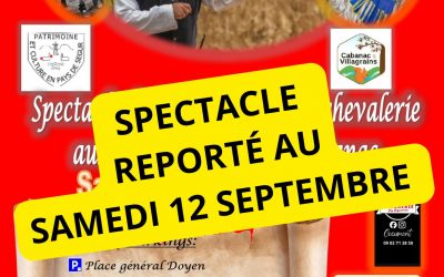 Annulation du spectacle chevalerie et rapaces
