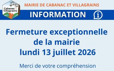 Fermeture exceptionnelle de la mairie