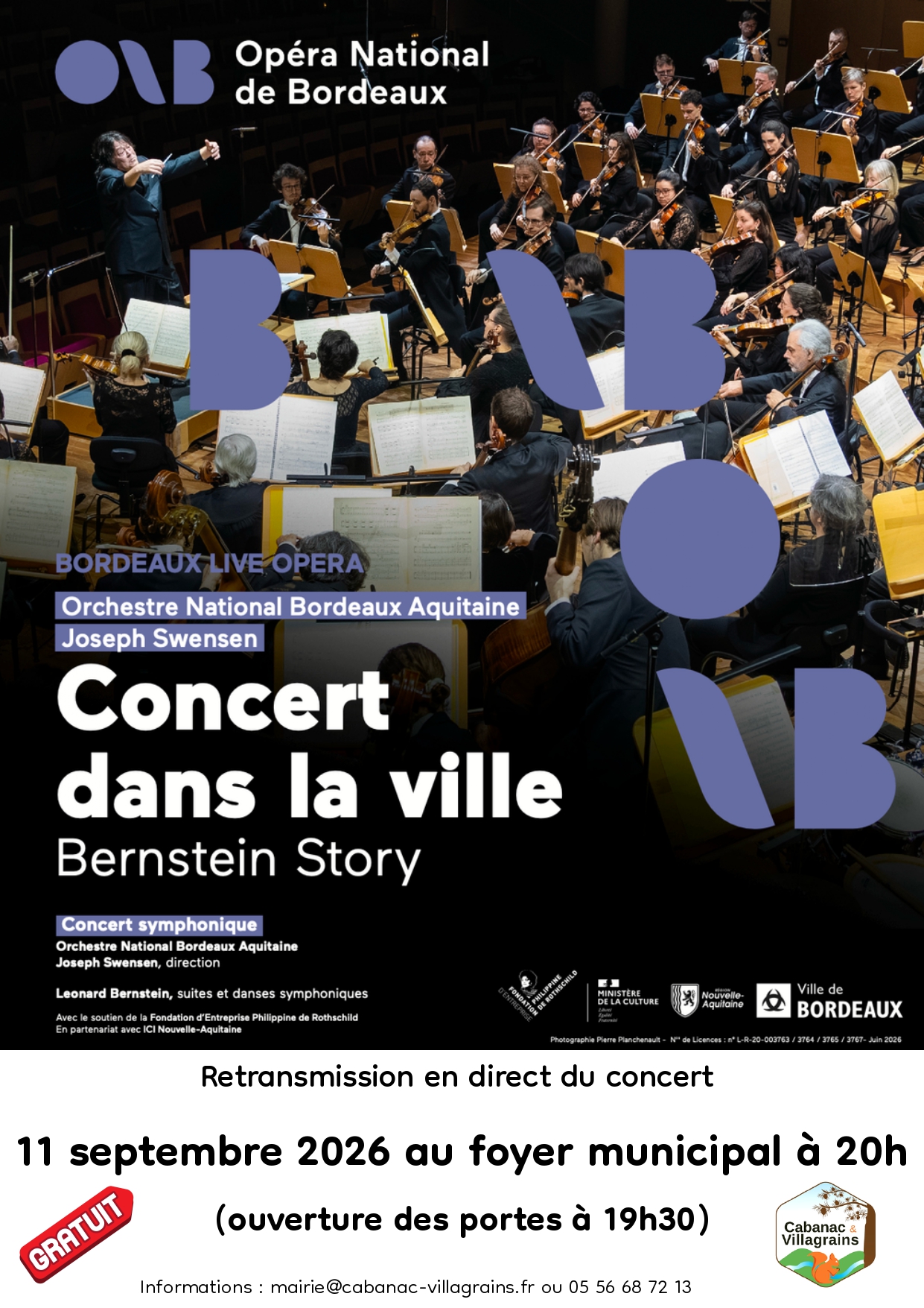 Retransmission en direct du concert symphonique "Concert dans la ville"