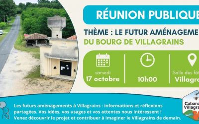 Réunion publique – samedi 17 octobre à 10h00 – les futurs aménagements de Villagrains