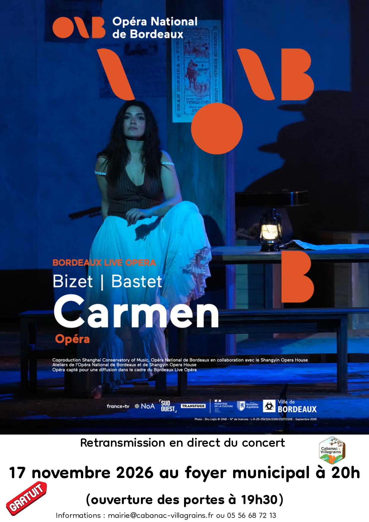 Retransmission en direct de l’Opéra : Carmen